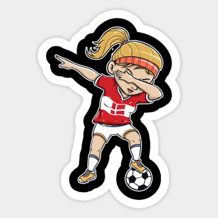 Dabbing Soccer Player Funny Denmark Fan T-Shirt girl Sticker